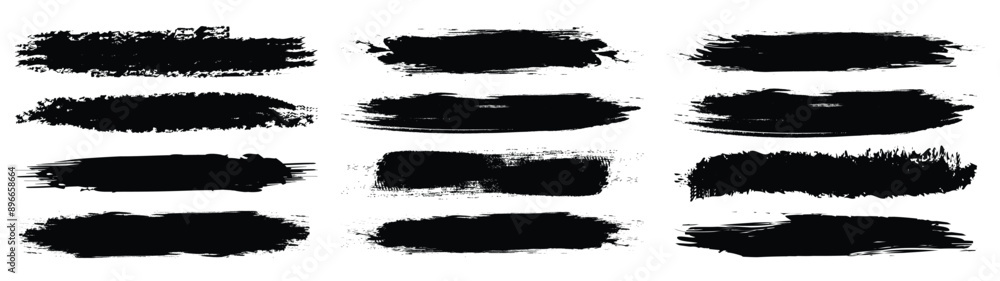 Set of vector paint brush stroke. grunge line and artistic design elements. Dirty overlay, watercolor splash, black silhouette and torn paper set. Social media, business, banner art Set of vector paint brush stroke. grunge line and artistic design elements. Dirty overlay, watercolor splash, black silhouette and torn paper set. Social media, business, banner art