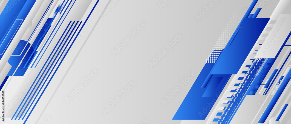 Obraz premium abstract blue tech background with gradient lines. vector illustration