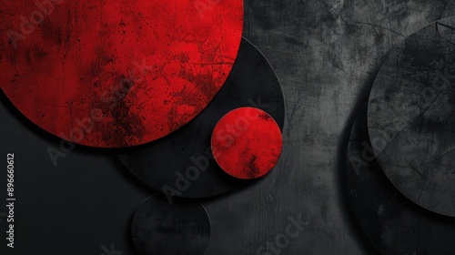 Abstract Bacground Black circles one red