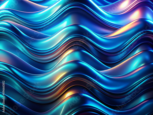 abstract background with waves, Blue black waves blurry depth art , Noise intensive Holographic blend blurred smooth transitions tone empty presentation design , futuristic minimal modern luxury premi photo