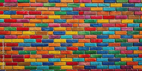 Vibrant and colorful brick wall background, colorful, bricks, wall, background, vibrant, texture, pattern, colorful, bright