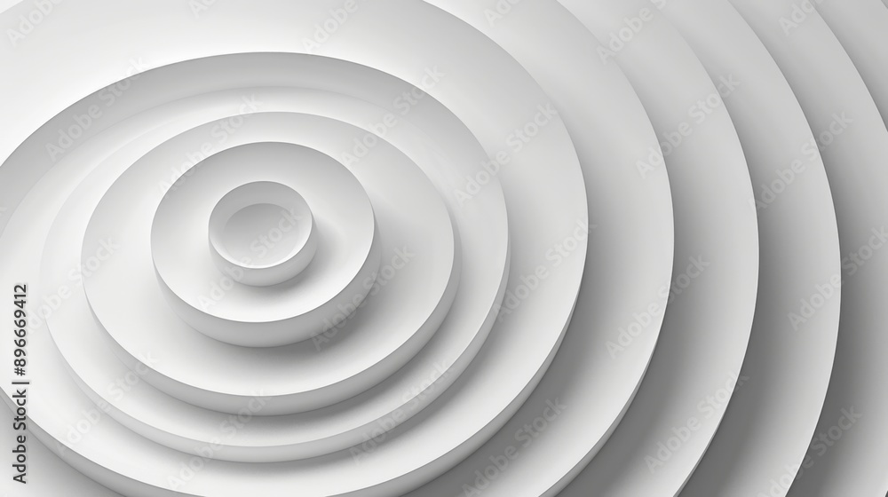 Minimalist Composition of Light Geometric Shapes on White Background Minimalist Composition of Light Geometric Shapes on White Background