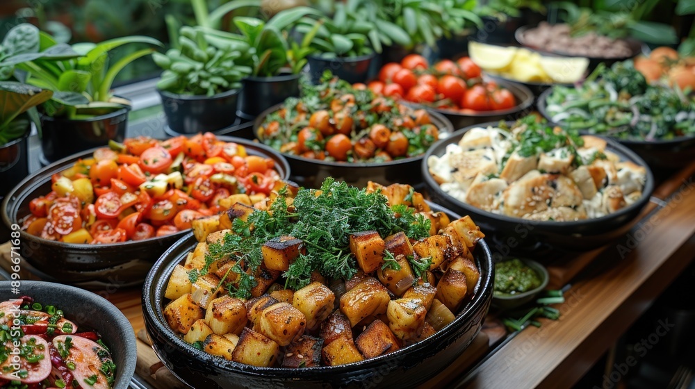 Assortment of Delicious Salads and Sides Assortment of Delicious Salads and Sides