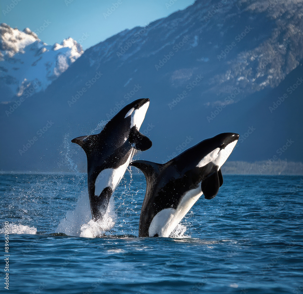 Obraz premium whale swimming in the water