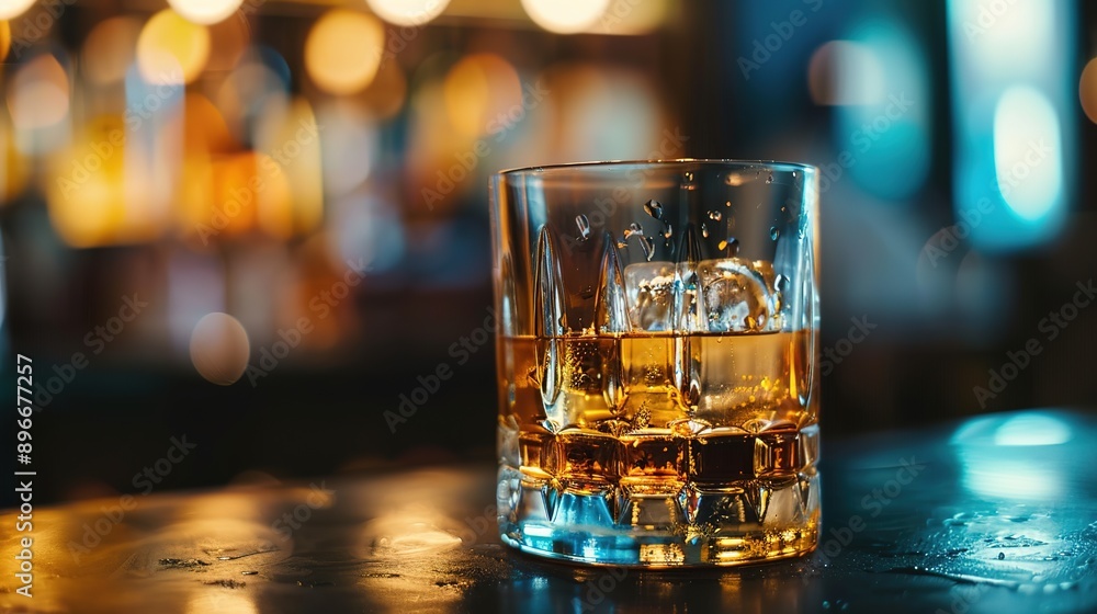 Glass of Whiskey on the Rocks Glass of Whiskey on the Rocks