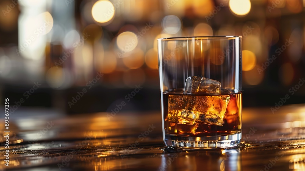 Glass of Whiskey on the Rocks Glass of Whiskey on the Rocks