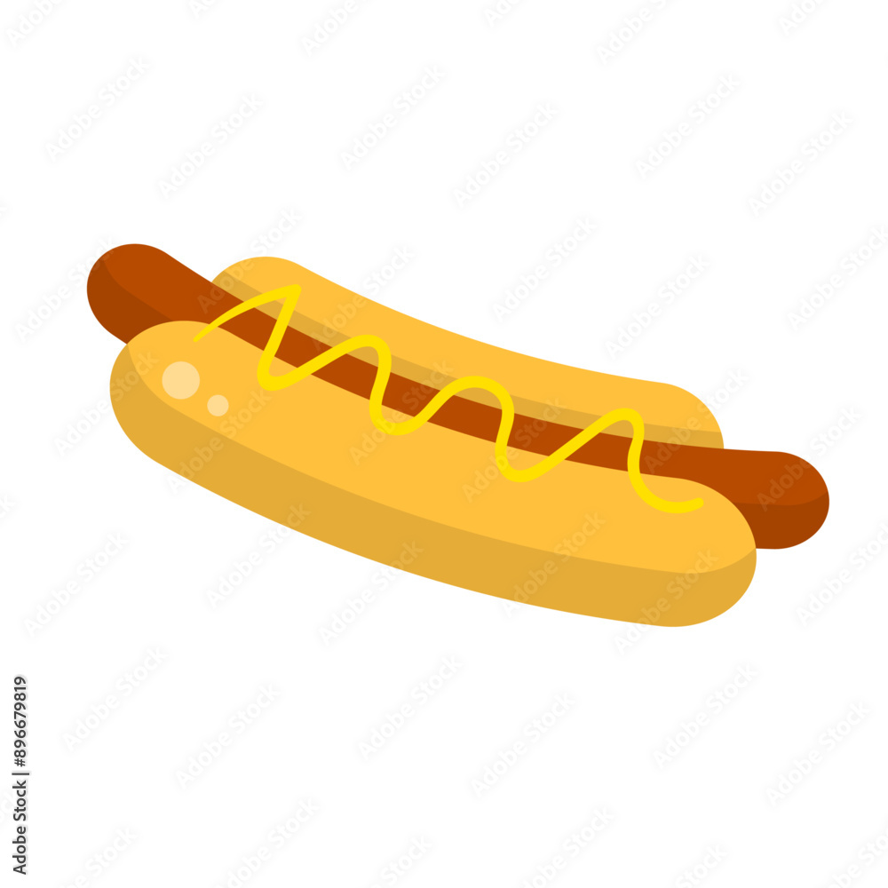 Hotdog icon fastfood menu isolated on white Hotdog icon fastfood menu isolated on white