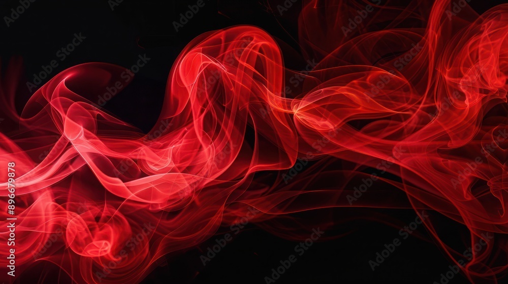 collection swirling movement of red smoke group, abstract line Isolated on black background collection swirling movement of red smoke group, abstract line Isolated on black background