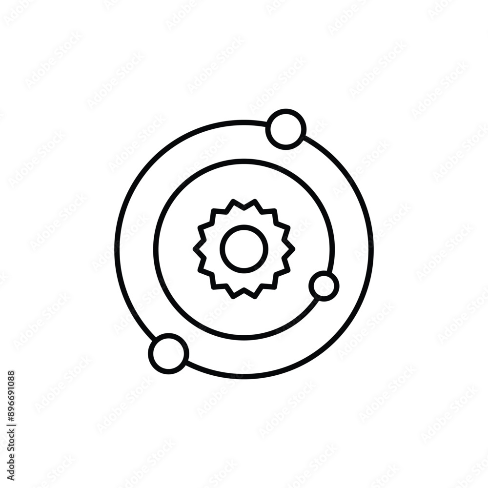 Solar system icon design with white background stock illustration Solar system icon design with white background stock illustration