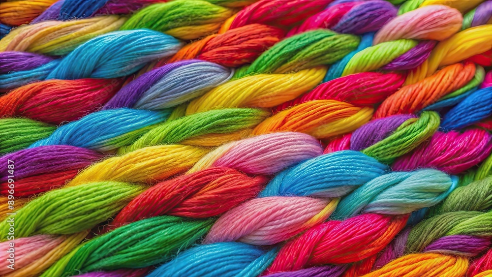 Close up of vibrant woolen threads creating a colorful background, wool, colorful, yarn, texture, close-up, knitting, craft Close up of vibrant woolen threads creating a colorful background, wool, colorful, yarn, texture, close-up, knitting, craft