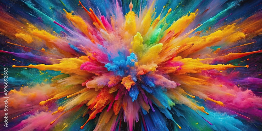 Obraz premium Abstract explosion of vivid color , vibrant, abstract, explosion, colorful, bright, artistic, dynamic, energetic, vibrant, modern
