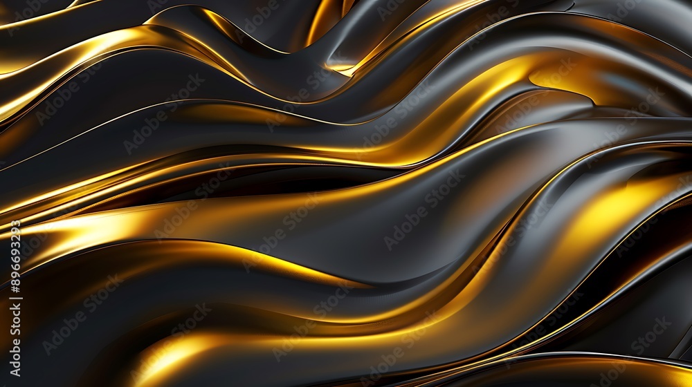 Abstract Gold and Black Wavy Pattern Abstract Gold and Black Wavy Pattern
