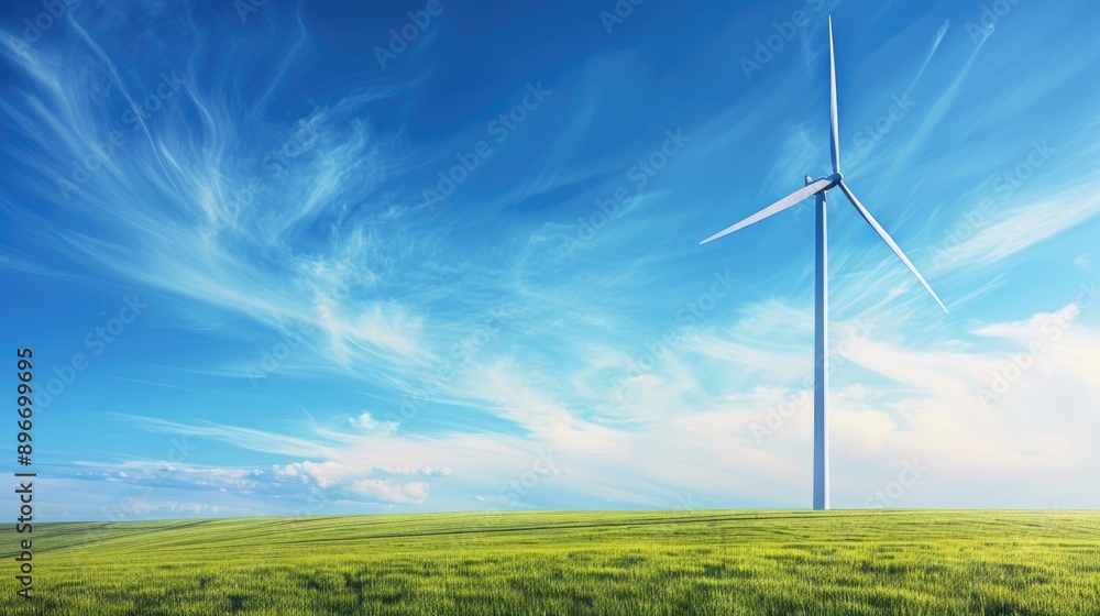 Wind turbine with blue sky background Wind turbine with blue sky background