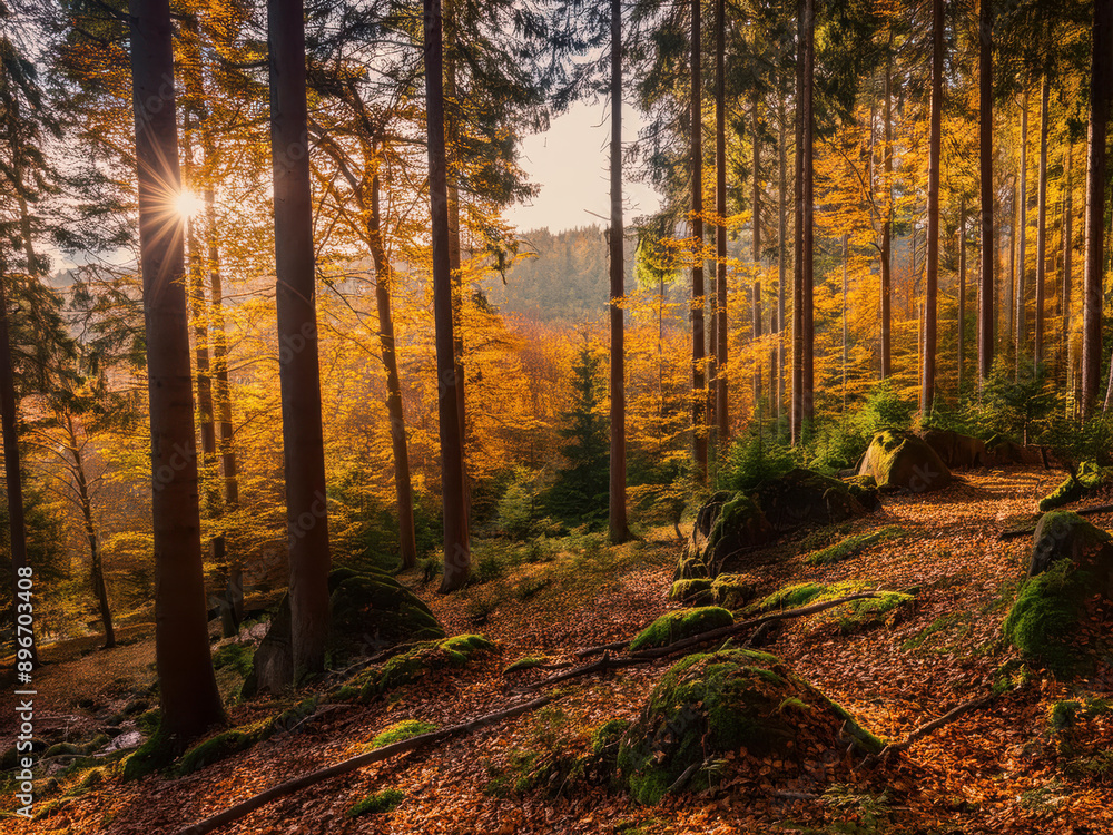 Obraz premium sunlight in the forest