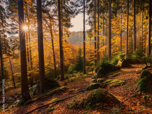 sunlight in the forest