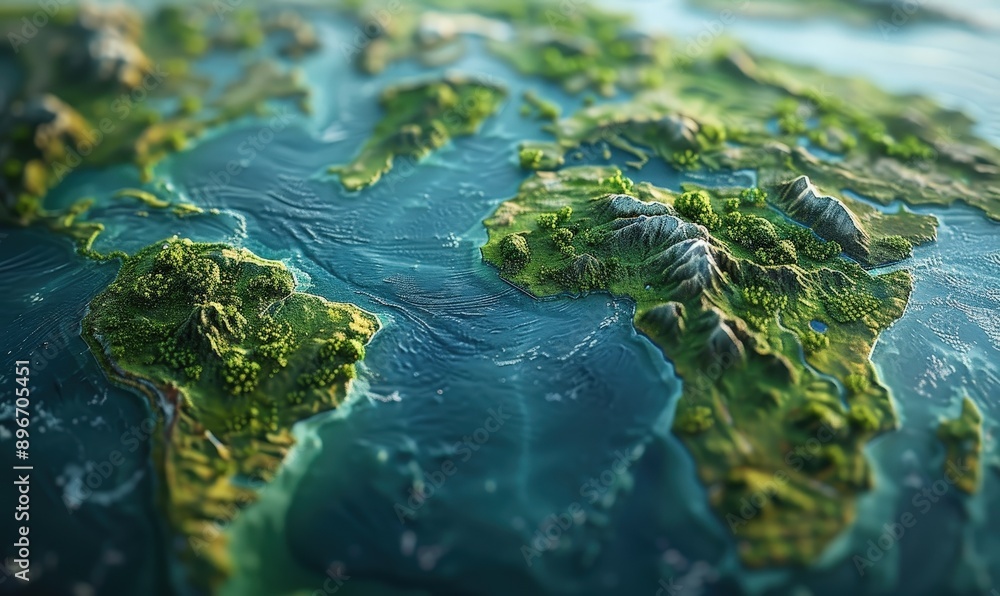 A vibrant, realistic 3D map of the world showing detailed landscapes and oceanic features with a focus on continents and natural formations. A vibrant, realistic 3D map of the world showing detailed landscapes and oceanic features with a focus on continents and natural formations.
