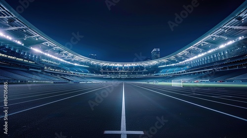 Empty Stadium Under the Night Sky © Koplexs-Stock