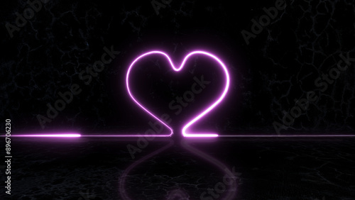 A dynamic display of pink neon lights moving effortlessly on a dark background, creating a bold and electrifying atmosphere. animated rendering image.