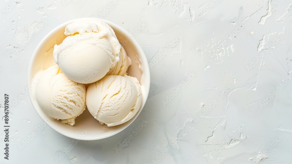 Creamy Vanilla Ice Cream Scoops in a Bowl Creamy Vanilla Ice Cream Scoops in a Bowl