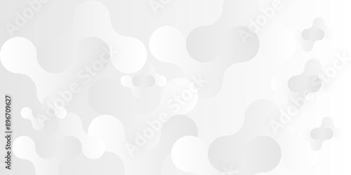 Vector white and gray light abstract ornament wave paper gradient meatball wallpaper. modern creative geometric backdrop design pattern background for website banner template design.