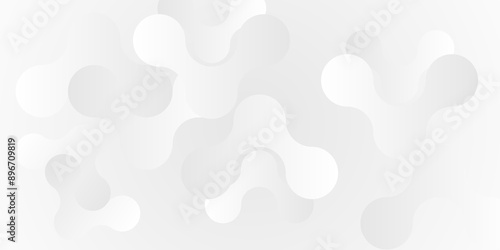 Vector white and gray light abstract ornament wave paper gradient meatball wallpaper. modern creative geometric backdrop design pattern background for website banner template design.