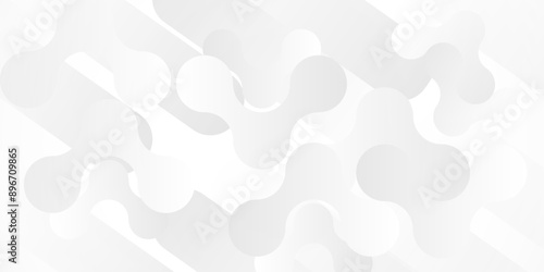 Vector white and gray light abstract ornament wave paper gradient meatball wallpaper. modern creative geometric backdrop design pattern background for website banner template design.