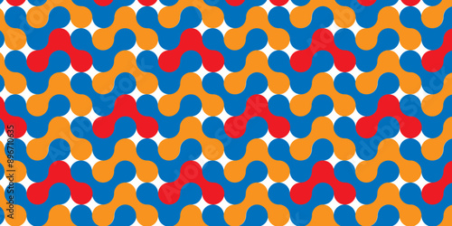 Vector blue and red light abstract ornament wave paper gradient meatball wallpaper. modern creative geometric backdrop design pattern background for website banner template design.