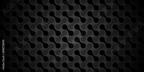 Vector black and gray light abstract ornament wave paper gradient meatball wallpaper. modern creative geometric backdrop design pattern background for website banner template design.