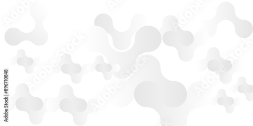 Vector white and gray light abstract ornament wave paper gradient meatball wallpaper. modern creative geometric backdrop design pattern background for website banner template design.