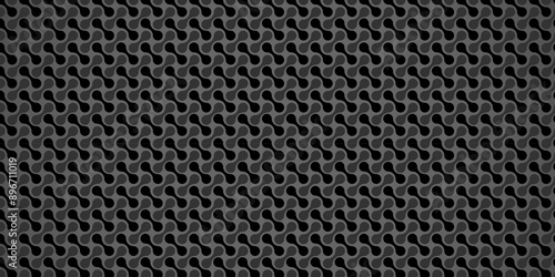 Vector black and gray light abstract ornament wave paper gradient meatball wallpaper. modern creative geometric backdrop design pattern background for website banner template design.