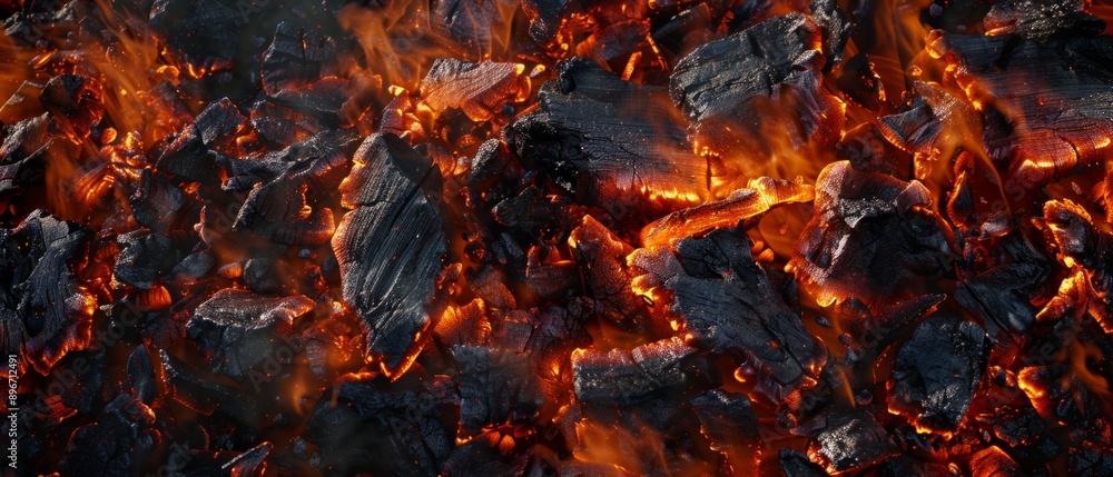 Panoramic close-up, high detail scan of ember fire texture, Generative AI Panoramic close-up, high detail scan of ember fire texture, Generative AI