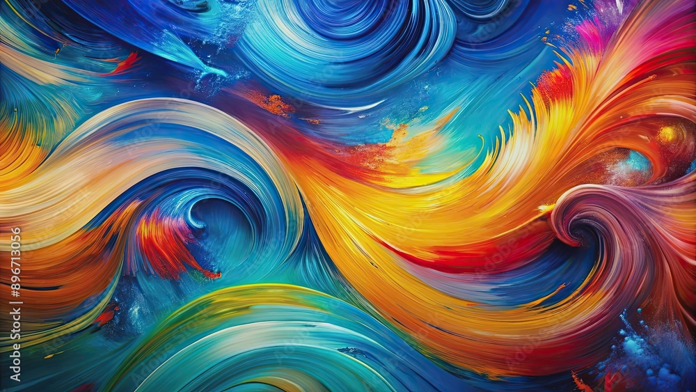Abstract artwork with bold brushstrokes and swirls on a vibrant blue background, abstract, artwork, bold, brushstrokes Abstract artwork with bold brushstrokes and swirls on a vibrant blue background, abstract, artwork, bold, brushstrokes