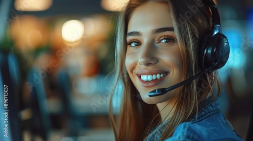 Customer Service Duo: Young Woman and Man Operators with Headsets Working on Desktop Computer in Call Support Business Center © hisilly