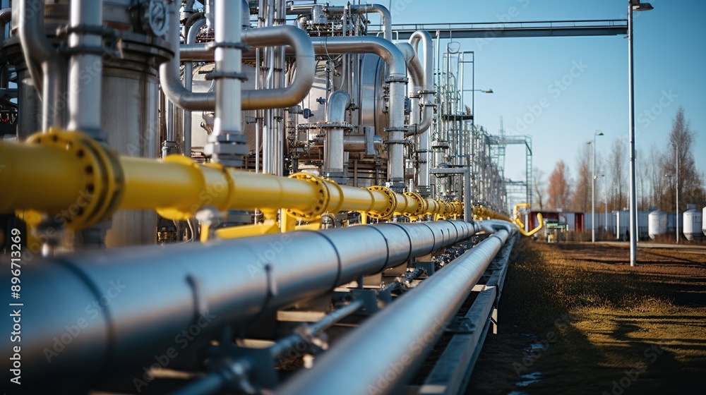 Industrial Pipeline Network in a Sunny Day Industrial Pipeline Network in a Sunny Day