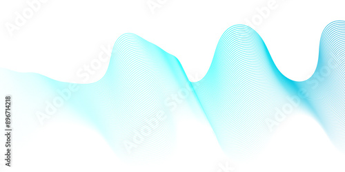 Vector Abstract blue digital blend wave lines and technology background. Modern blue flowing wave lines and glowing moving lines. Futuristic technology and sound wave lines background.