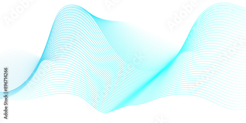 Vector Abstract blue digital blend wave lines and technology background. Modern blue flowing wave lines and glowing moving lines. Futuristic technology and sound wave lines background.