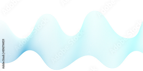 Vector Abstract blue digital blend wave lines and technology background. Modern blue flowing wave lines and glowing moving lines. Futuristic technology and sound wave lines background.