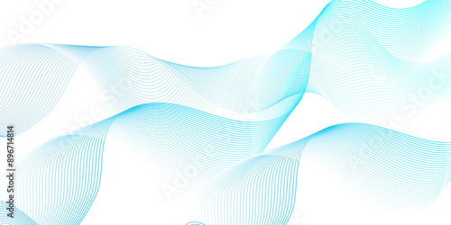 Vector Abstract blue digital blend wave lines and technology background. Modern blue flowing wave lines and glowing moving lines. Futuristic technology and sound wave lines background.