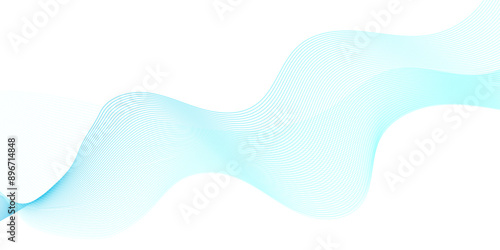 Vector Abstract blue digital blend wave lines and technology background. Modern blue flowing wave lines and glowing moving lines. Futuristic technology and sound wave lines background.