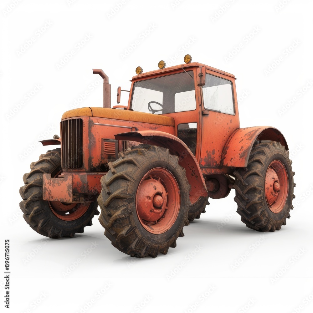 3D render tractor isolated on white background 3D render tractor isolated on white background