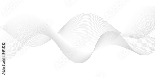 Vector Abstract white digital blend wave lines and technology background. Modern white flowing wave lines and glowing moving lines. Futuristic technology and sound wave lines background.
