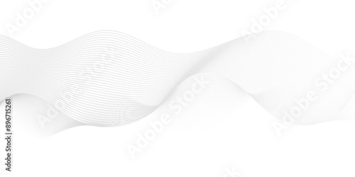 Vector Abstract white digital blend wave lines and technology background. Modern white flowing wave lines and glowing moving lines. Futuristic technology and sound wave lines background.
