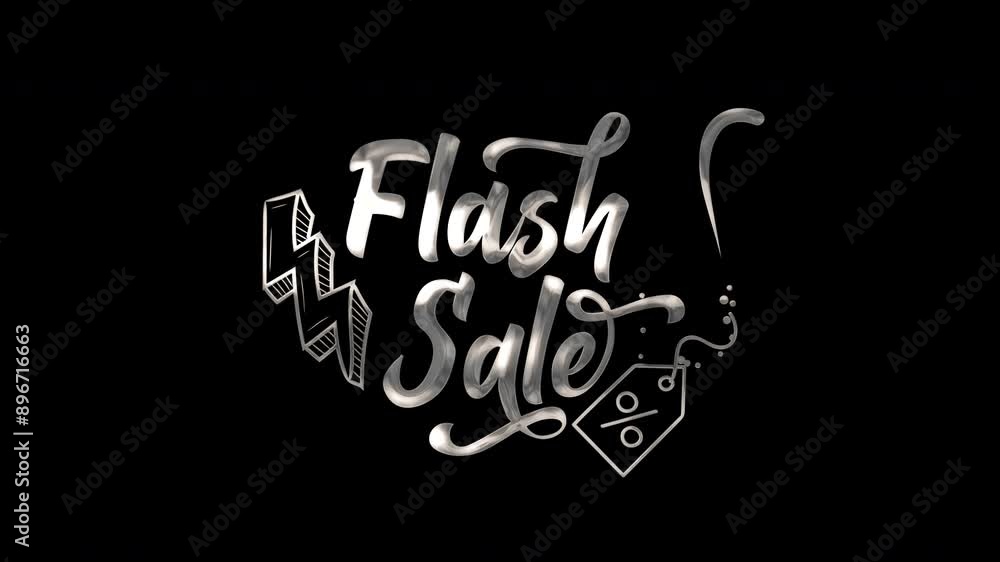 Silver Flash Sale Text Animation Silver Flash Sale Text Animation