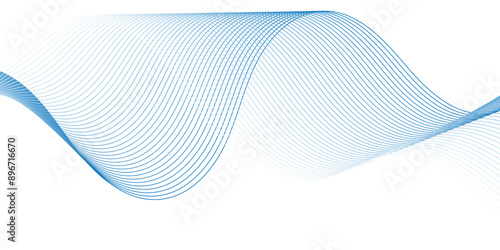 Vector Abstract blue digital blend wave lines and technology background. Modern blue flowing wave lines and glowing moving lines. Futuristic technology and sound wave lines background.