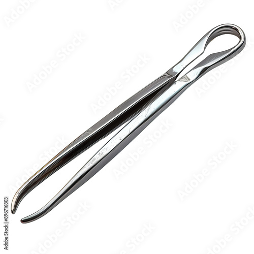 Stainless Steel Silver food tongs on transparent, png