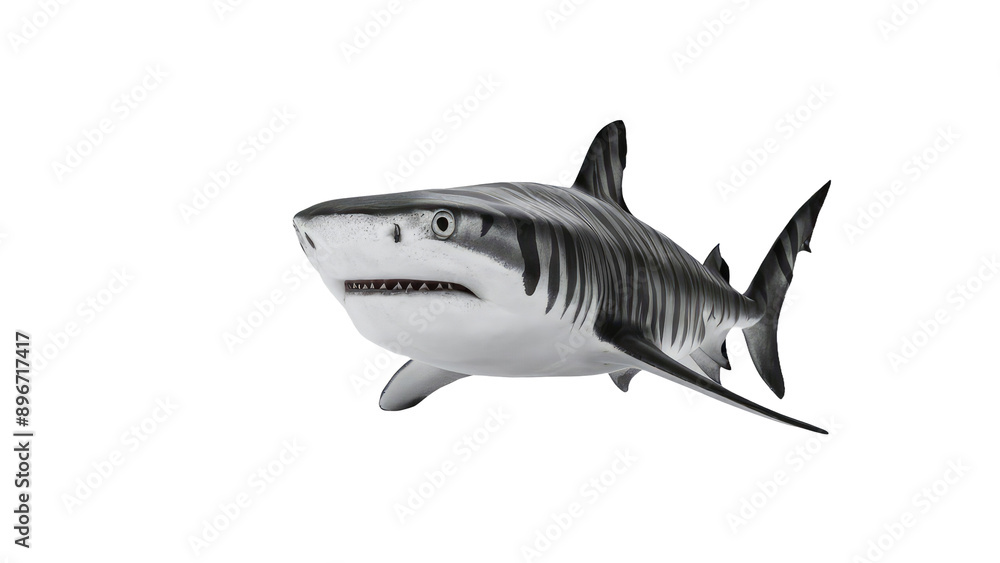Obraz premium tiger Shark isolated on white background.