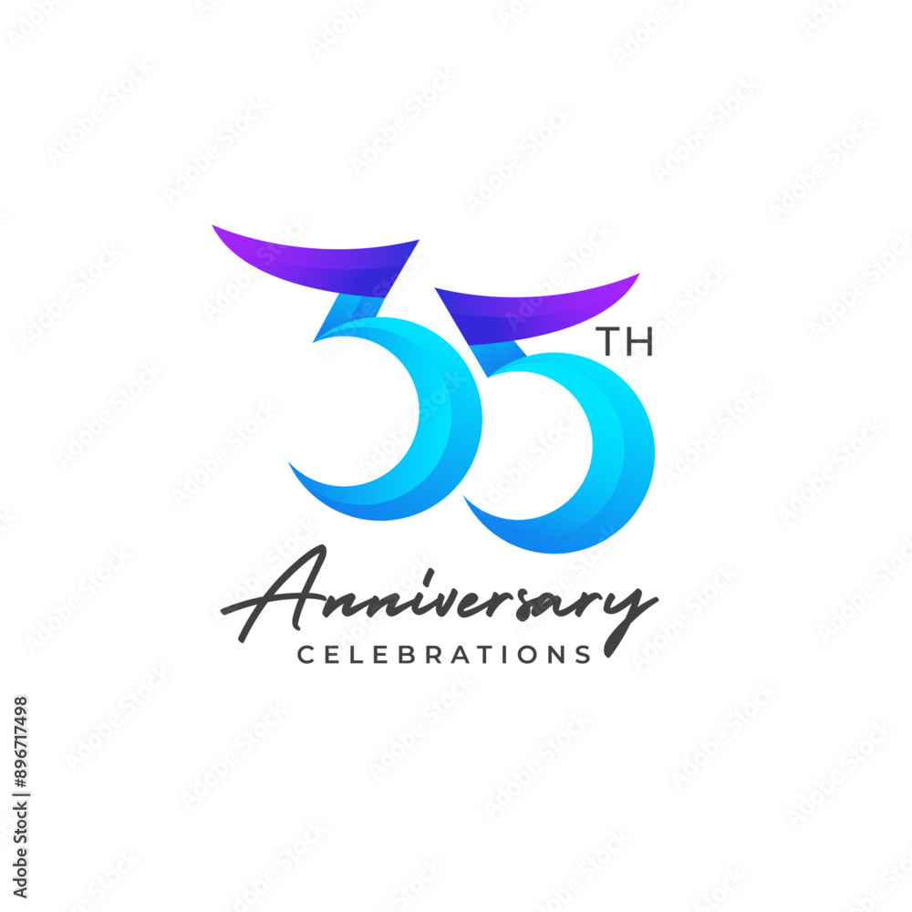 35 years anniversary logo design. Anniversary logo design template. 35 years anniversary logo design. Anniversary logo design template.