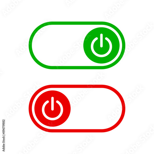 On and off toggle switch icons