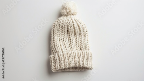 White background featuring a knitted beanie