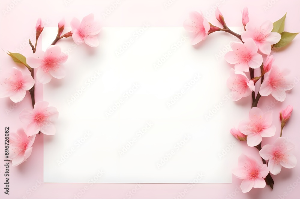 Pastel Pink Flat Lay with Flowers and a Letter for Valentine's Day and Women's Day Pastel Pink Flat Lay with Flowers and a Letter for Valentine's Day and Women's Day